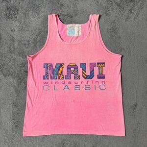 Vintage 90s Hawaii Maui Windsurfing Classic Shirt Tank Top FADE IN ACTIVEWEAR M
